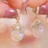 Temperament Flower Drop Earrings for Women Colorful Princess Engagement Wedding Banquet Earring Gift