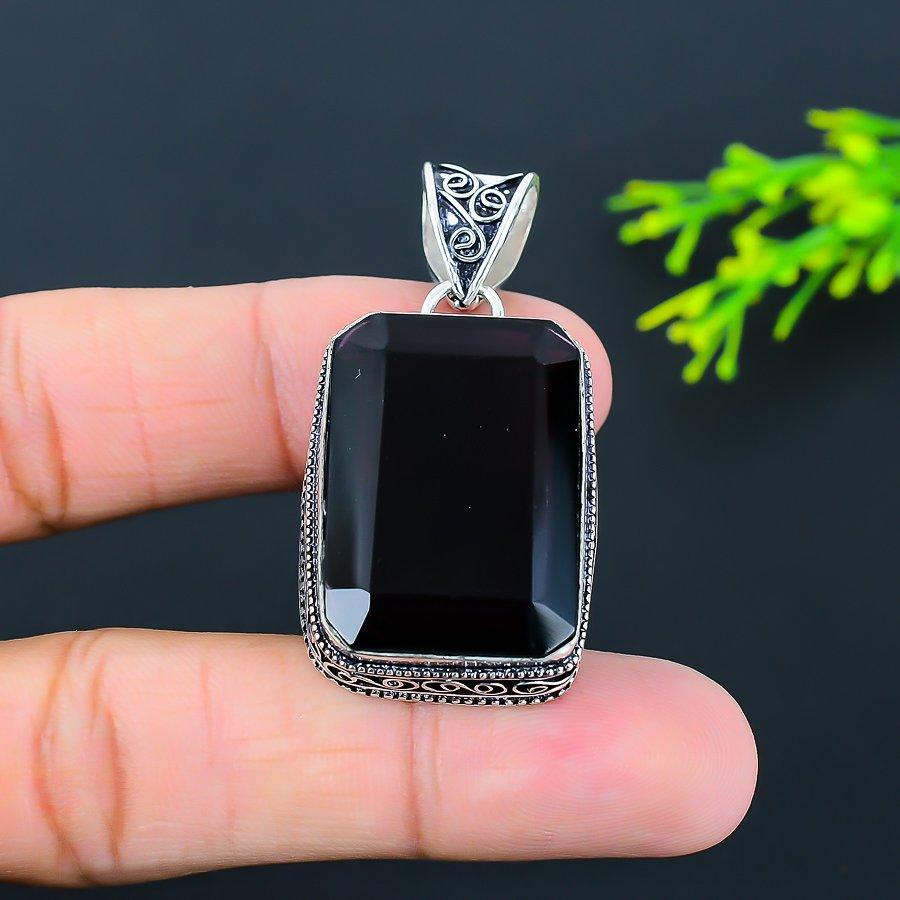 Аметист драгоценный камень ручной работы из стерлингового серебра 925 пробы подарочное ювелирное украшение кулон 1.97" s9s59