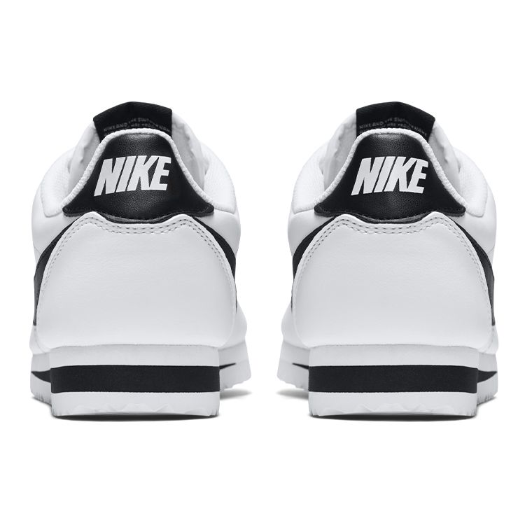 Nike Классические кожаные белые черные женские кроссовки Cortez черно-белые 807471-101