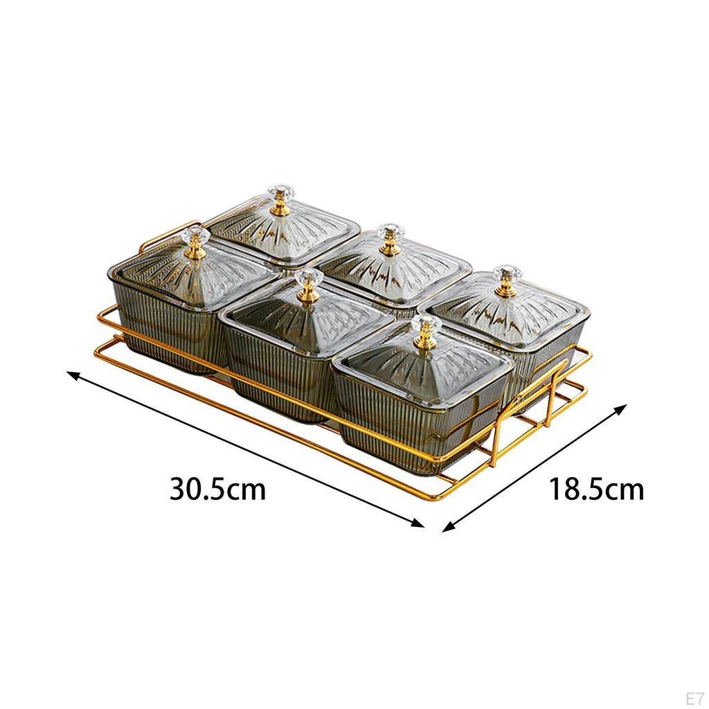 6 мисок для закусок и десертов, фруктовая тарелка с подставкой, сервировка