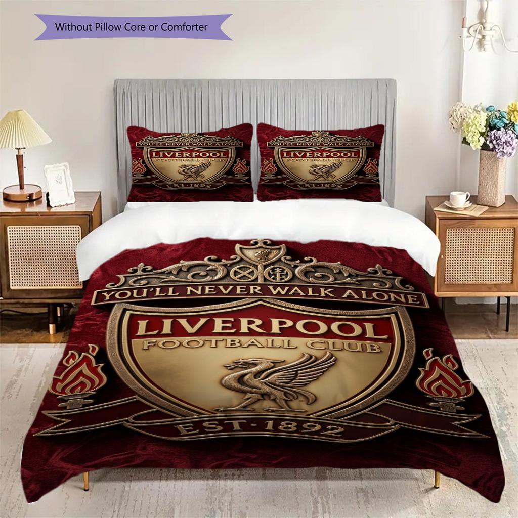 Unity Legacy Football Three-piece set (1 * duvet cover + 2 * pillowcase, without core) 2DFlat Bedding set Christmas birthday gift Soft and comfortable