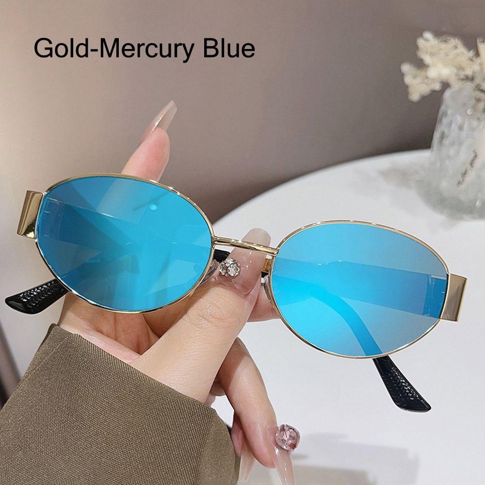 Summer Oval Sunglasses Metal Frame Classic Shades Fashion Eyewear for Women & Men