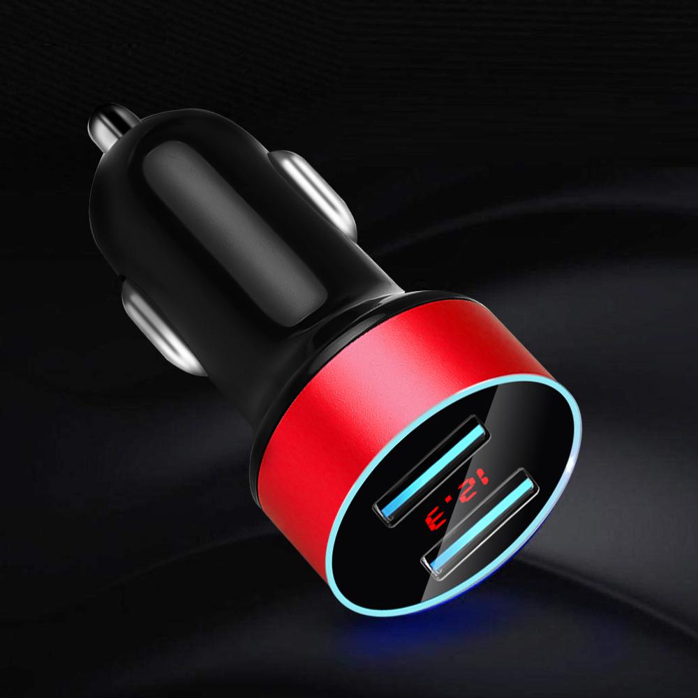 Двойное USB гнездо автомобильного зарядного устройства 3.1A Зарядное устройство для телефона Адаптер питания Быстрая зарядка Цифровой ЖК-дисплей Вольтметр для автомобилей 12V 24V