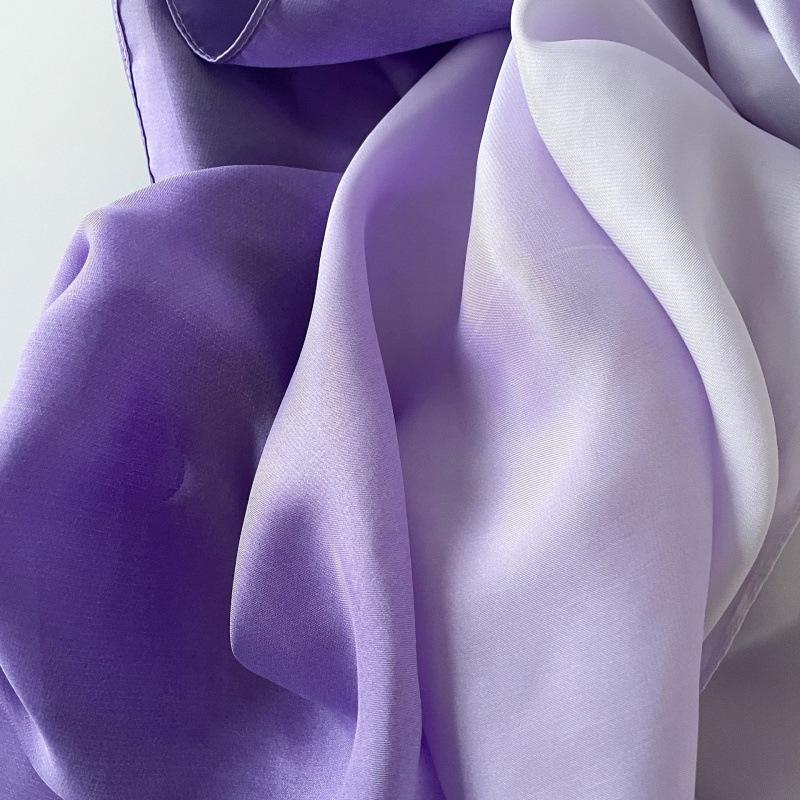 Градиентный однотонный шарф, универсальный атласный шарф, удлиненный платок, темпераментная летняя длинная женская шаль