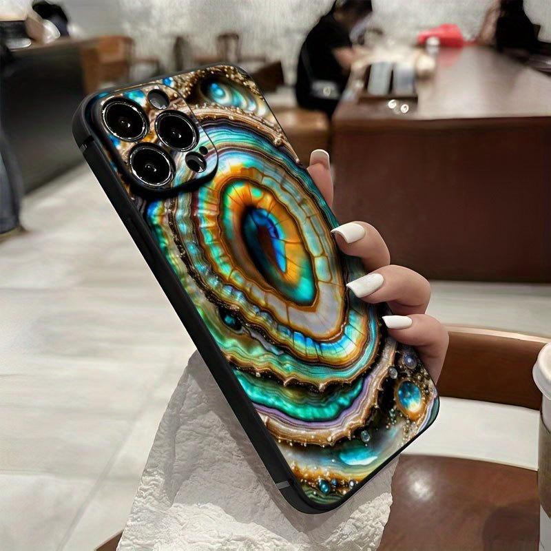 Ocean swirl gem decorated mobile phone case suitable for iPhone 17 16 15 14 13 12 11 Pro/ Max /Plus anti-fall and shockproof