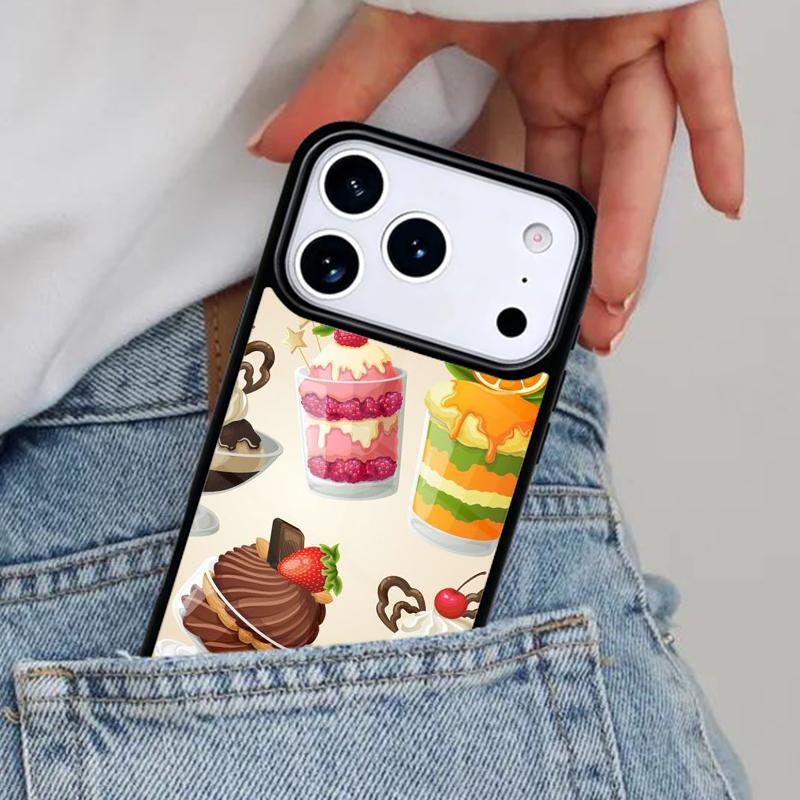 Чехол для телефона 'Тортовое искусство' Fancy Desert для iPhone 16e 15 14 13 12 17 Pro Max Plus Air 17pro Чехол Coque
