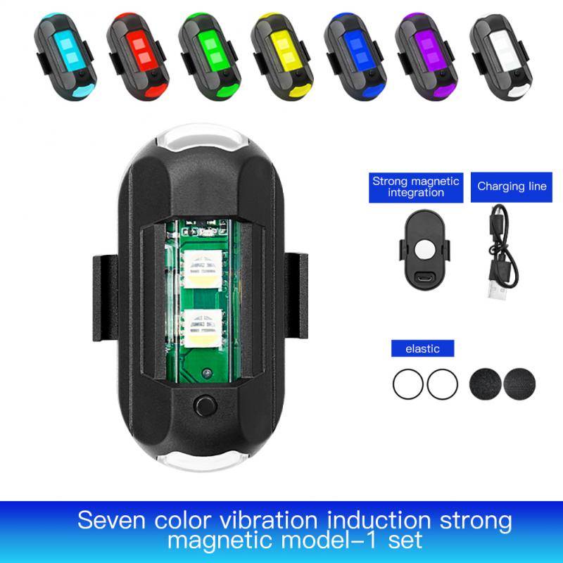 Мотоциклетные фары, стробоскоп для дрона, USB светодиодный светильник для предотвращения столкновений, велосипед, самолет, ночной полет, мини-мигающий предупредительный сигнальный свет