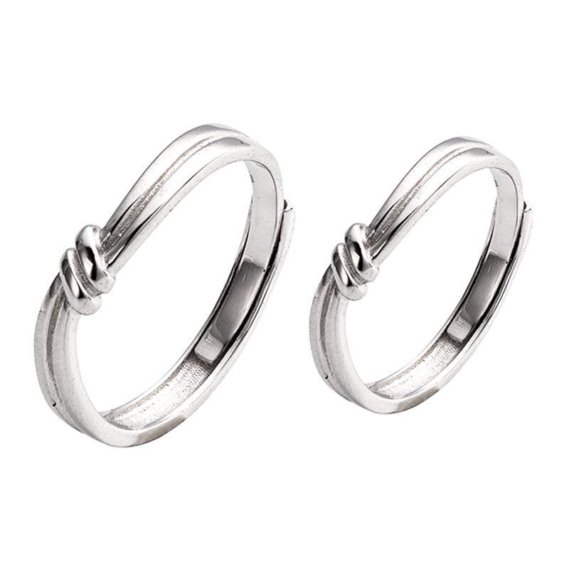 Кольца для пар Banyan Tree S925 с глянцевым узором «крест-накрест» на День святого Валентина