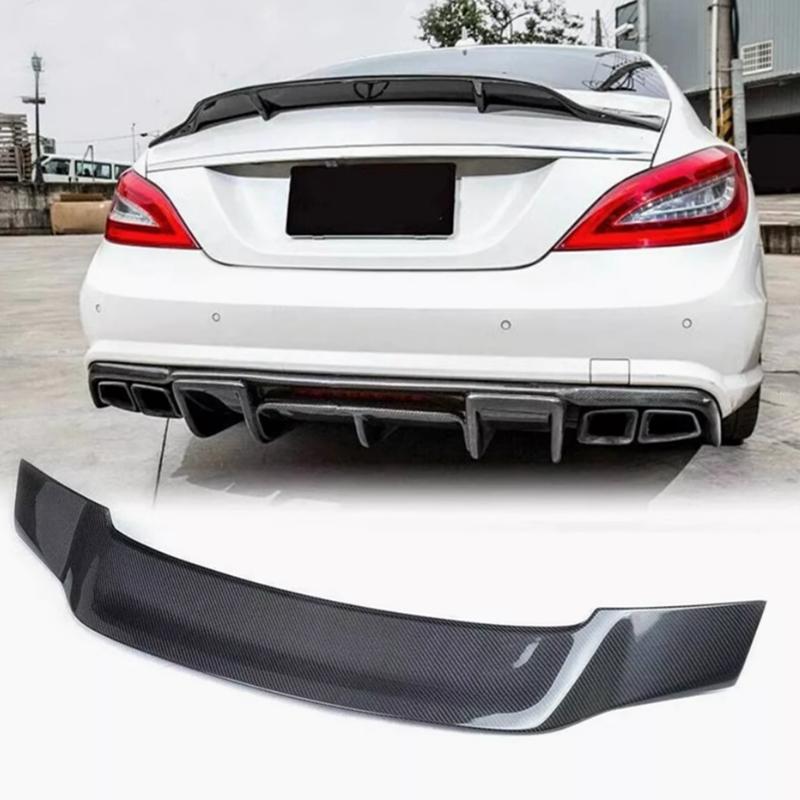 Для Mercedes CLS Class W218 C218 CLS63 AMG 2012-2017 Углепластиковый задний спойлер-крыло стиля R, накладка на крышку багажника, спойлер для стайлинга автомобиля