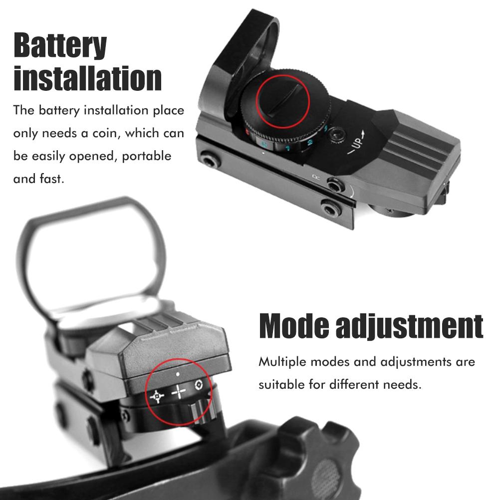 Коллиматорный прицел JH400 20 мм, голографический прицел с 4 сетками, противотуманный, противоударный