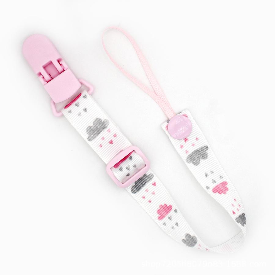 Cute Cartoon Baby Pacifier Clips Chain Ribbon Dummy Soother Holder Chains Adjustable Buckle Strap for Pacifier Baby Feeding Gift