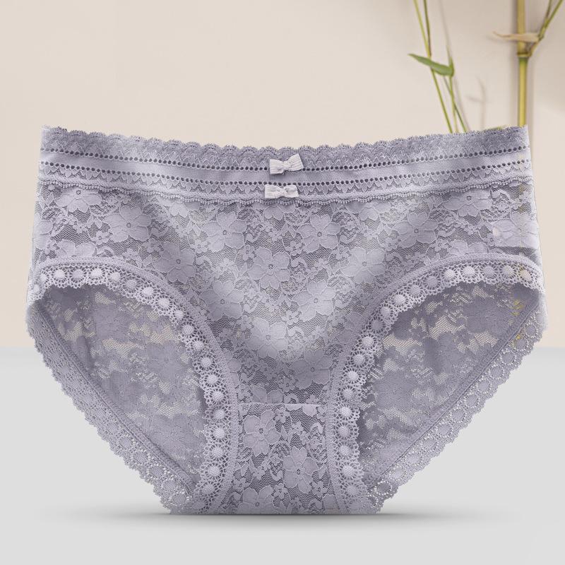 Lace Underwear for Women with No Marks Sexy and Charming Middle Waist Buttocks Up Breathable Cotton Crotch Breathable Women's Underwear