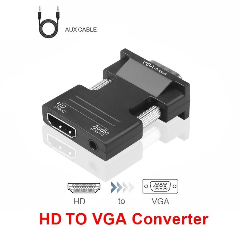 VAORLO Адаптер-конвертер VGA в HDMI и HDMI в VGA для ПК в совместимый с HDTV проектор видеоконвертер