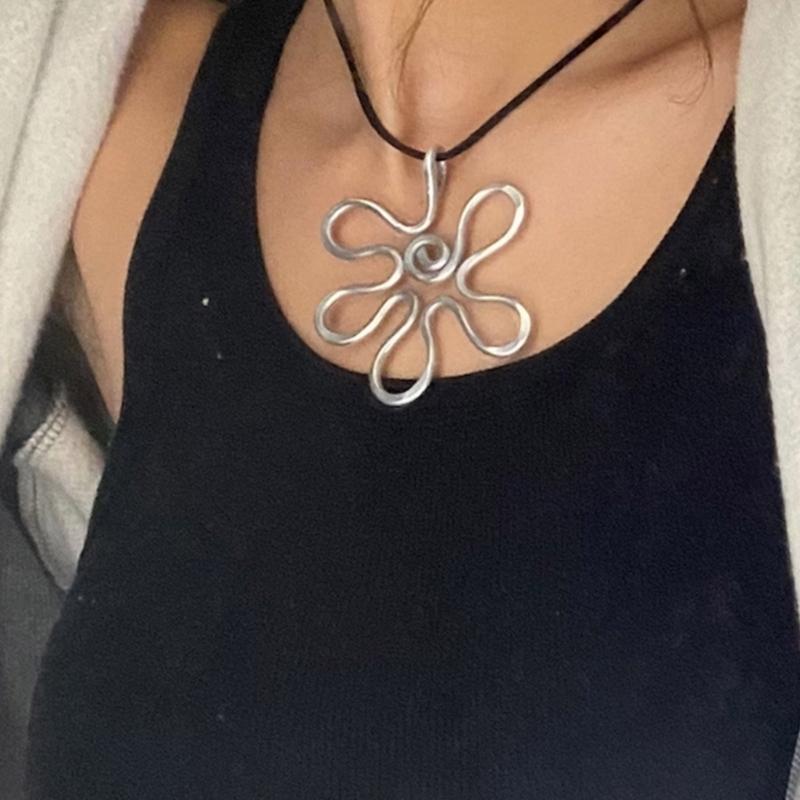 Y2K Необычное колье-чокер с цветком, колье-воротник, цепочка для ключицы, летняя шейная лента, праздничные украшения для женщин и девушек