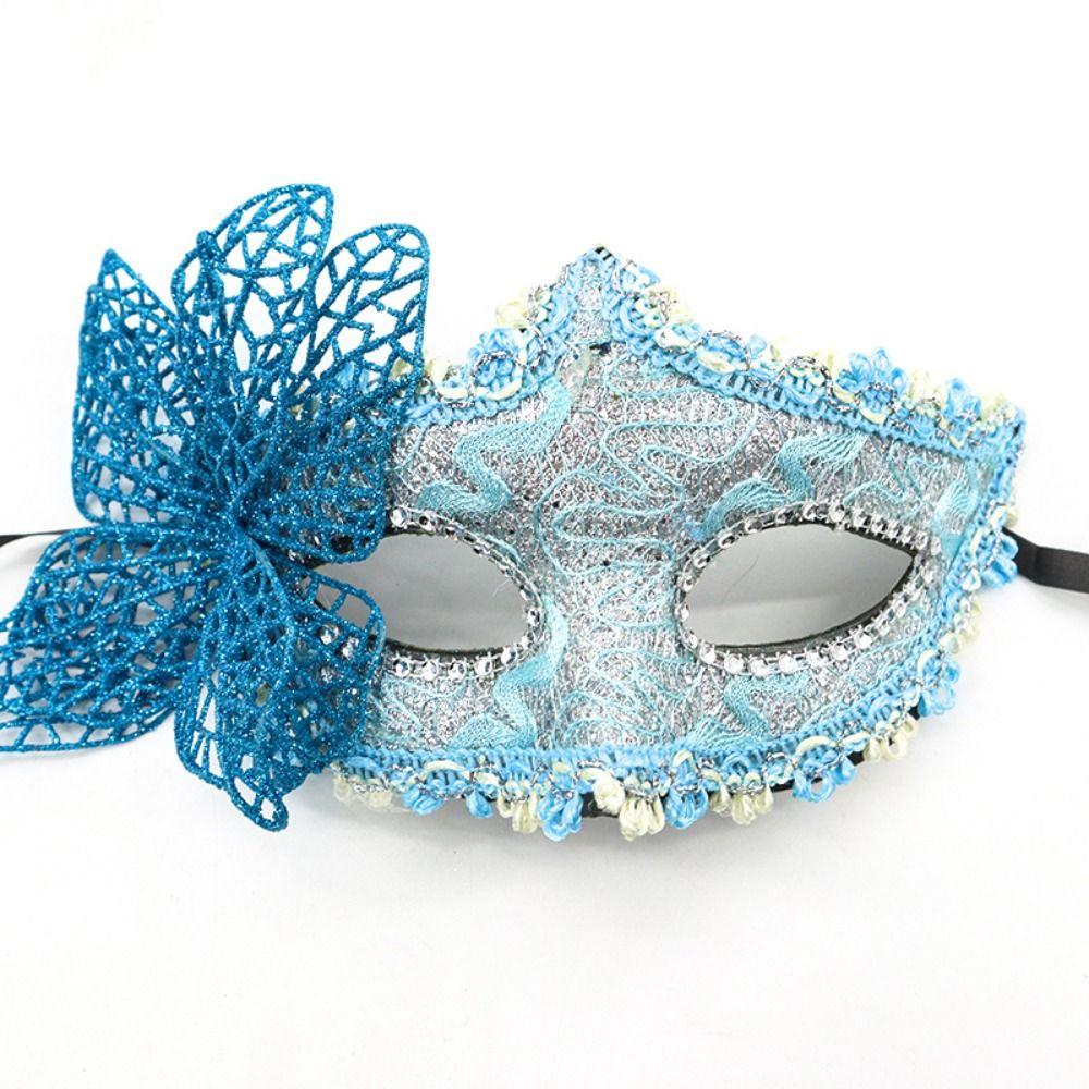 Halloween Dressing Halloween Party Mask with Rod Half Face Cover Butterfly Hand Hold Mask Cosplay Prop Exquisite Masquerade Mask