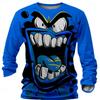 Angry Graffiti Mouth Print Men's Tshirts Long Sleeve Tees Round Neck Casual Pullover Men's Clothing Plus Size, Christmas Holiday Fashion Tee