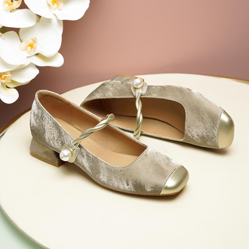 Туфли Мэри Джейн с квадратным носком и толстым каблуком, одинарные туфли, комбинированные одинарные туфли, знаменитость женского пола с ципао