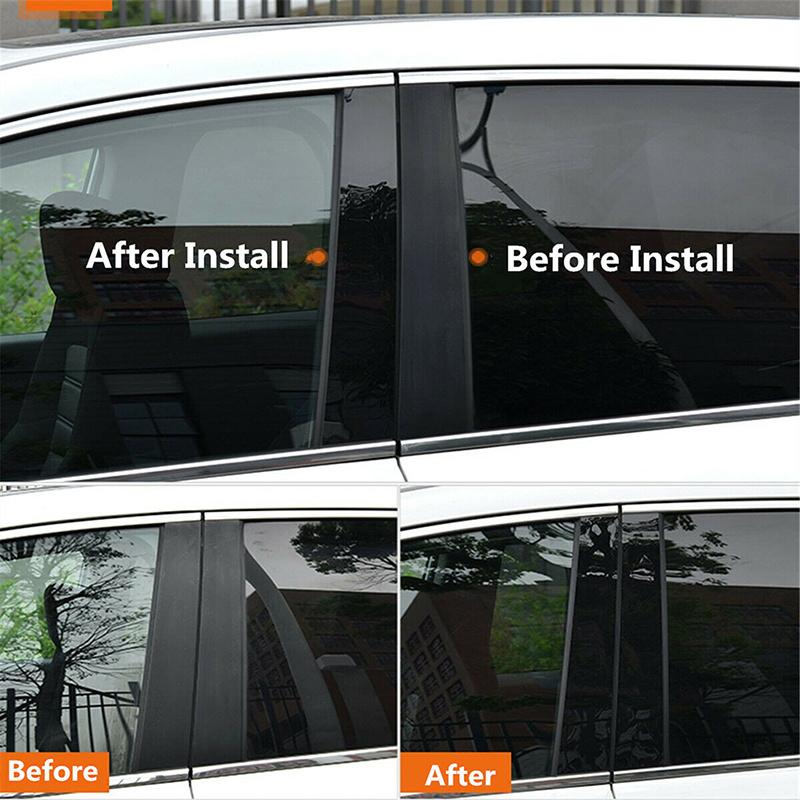 Glossy Black Window Door Column B C Pillar Post Cover Trim for BMW 5 Series E60 Sedan 4DR 2003-2010 Decoration Stickers Styling