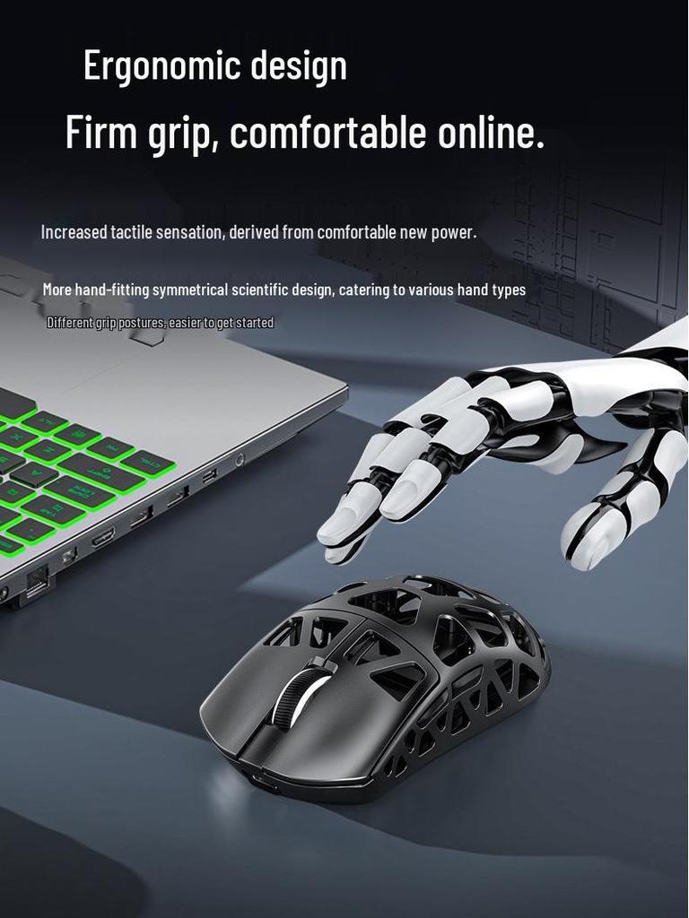 Игровая мышь Attack Shark R3: Легкий магниевый сплав с сенсором PAW3395, беспроводное соединение Bluetooth в трех режимах и поддержка 4K/8K