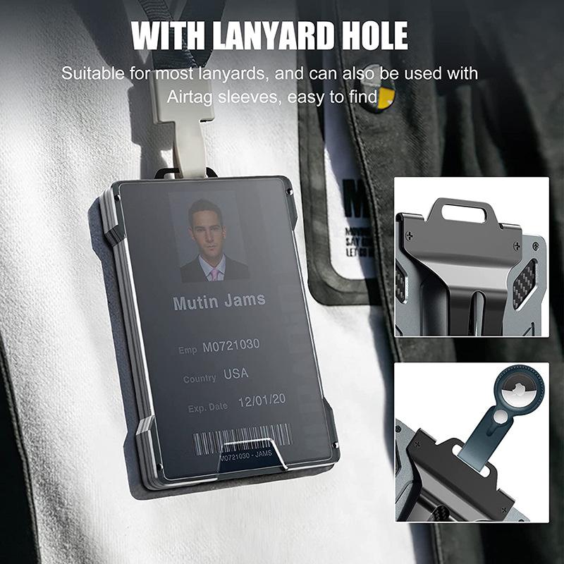 RFID-кошелек из алюминиевого сплава и прозрачный держатель для удостоверения личности со слотом