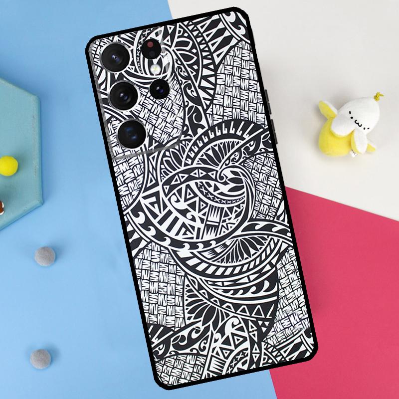 Маорийский племенной Самоанский Полинезийский Задний Чехол Для Samsung Galaxy S25 S24 S21 S22 S20 Ultra S9 S10 Plus S23 FE S24 FE Мягкая Крышка