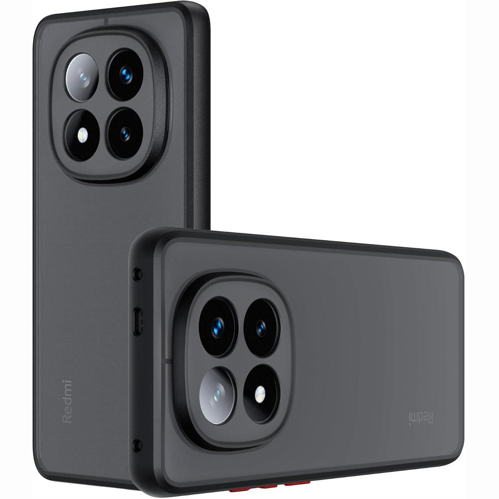 Silicone Case for Xiaomi Redmi Note 14 Pro+ 5G, with Camera Protection, Transparent/Black
