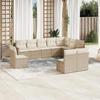 VidaXL Garden Lounge Set with Cushions 10 Pcs, Patio Sofas, Patio Furniture Set, Outdoor Furniture, Beige 3226072