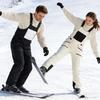 Горнолыжный комбинезон Ветрозащитный Теплый Утепленный Регулируемый ремешок Рабочая одежда с множеством карманов Усиленные штанины Легкий Зимний комбинезон для улицы