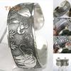 Vintage Tibetan Silvery Color Elephant Carved Open Bangle Cuff Wide Bracelet Jewelry WristBands