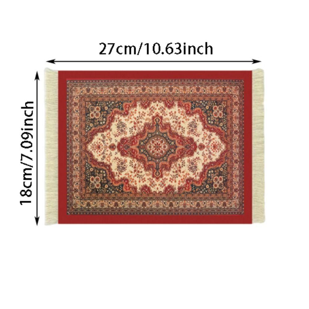 Tea Coaster Bohemia Persian Mouse Pad with Tassel Anti-slip Gaming Mouse Pads Durable Rubber Base Carpet Mouse Pad Office Use