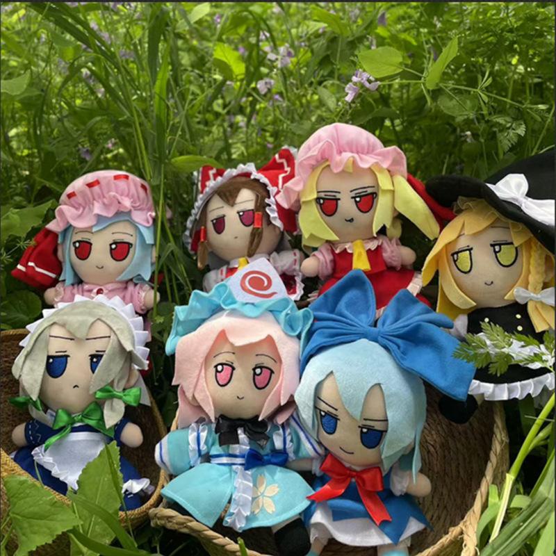 Реальное фото Проект TouHou Fumo Плюшевая игрушка Хакурей Рейму Комейдзи Сатори Кирисаме Мариса Мягкие аниме плюшевые игрушки Подарки Девушка