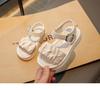 Girls Pleated Sandals Simple Open Toes Kids Princess Mary Janes Shoes for Party Wedding Children Summer Beach Shoes Thick Bottom
