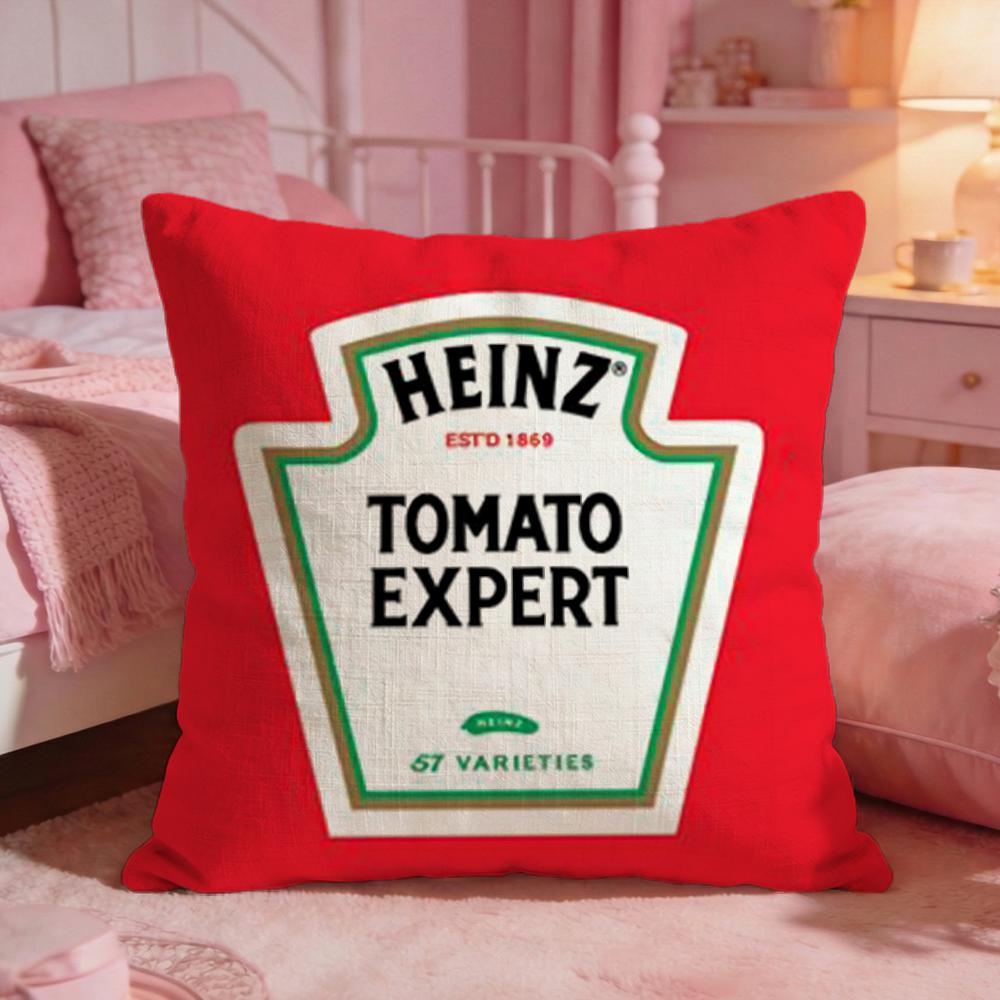 Vintage Label KKetchup Label Cushion Cover Premium Comfort Reversible Pillow Cove Two in One Design for Any Room Car Interior