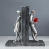 Decorative Bookends Creative Book Holder Organizer Support Couple Statue Figurine Resin