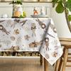 Easter Bunny Eggs Carrots Waterproof Tablecloth Party Decor Washable Kitchen Dining Rectangle Tablecloth Easter Decorations