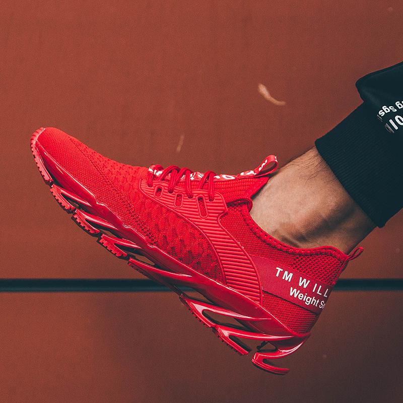 Men's Fashion White Sneakers Mesh Breathable Shoe Sole Wear-resistant Large Size Men's Shoes