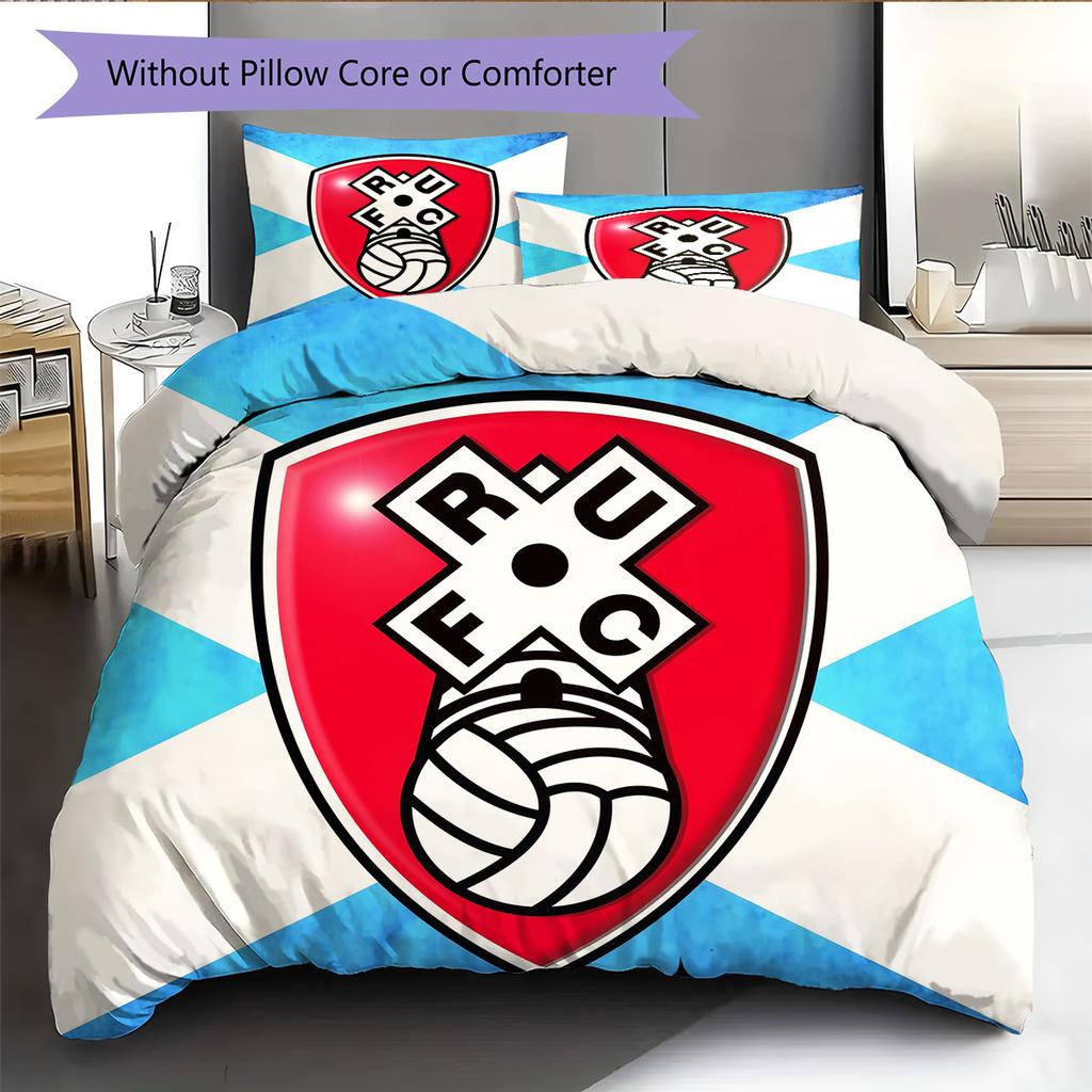 Rotherham United F.C. Pattern Bedding Quilt Set Home Decoration Gift (1 * duvet cover + 2 * pillowcase without core)
