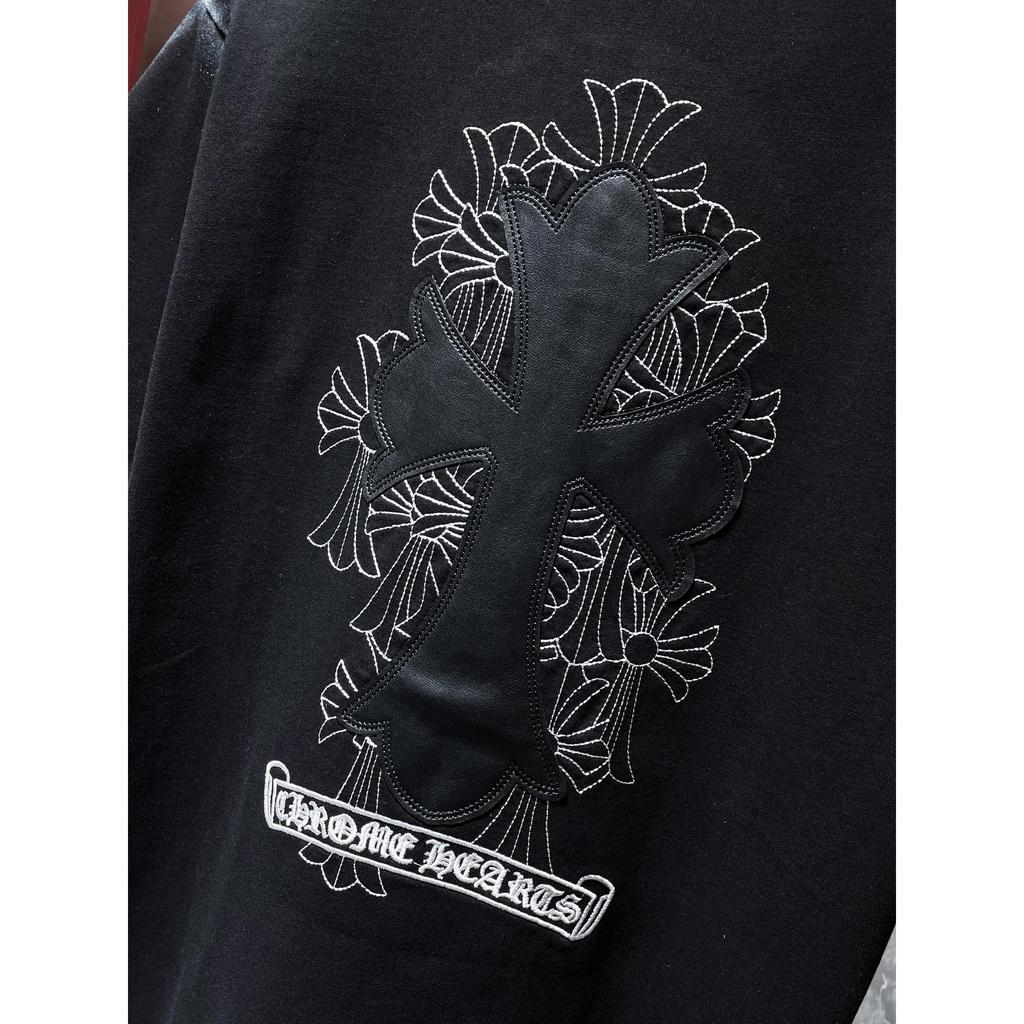 8550 CHROME HEARTS 2025 Летняя новая высококачественная хлопковая футболка с круглым вырезом, свободная, большого размера, для мужчин и женщин, парная футболка