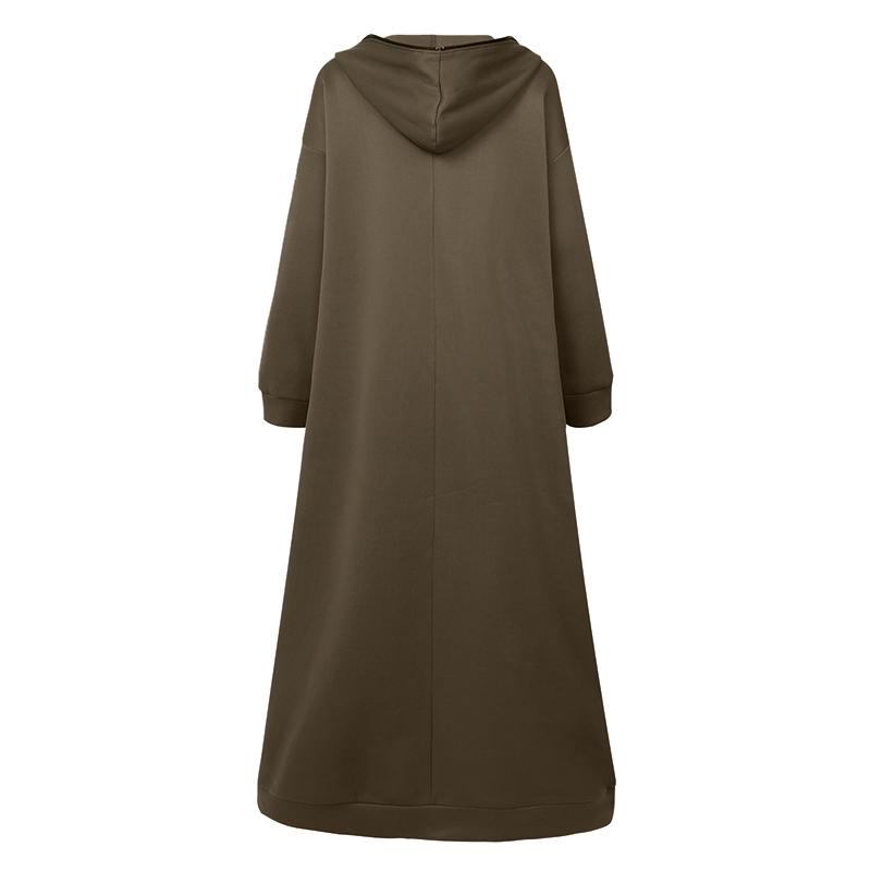 ZANZEA Women Oversized Hoody Hooded Long Jackets Autumn Winter Casual Zipper Hoodies Sweatshirt Coat Outwear