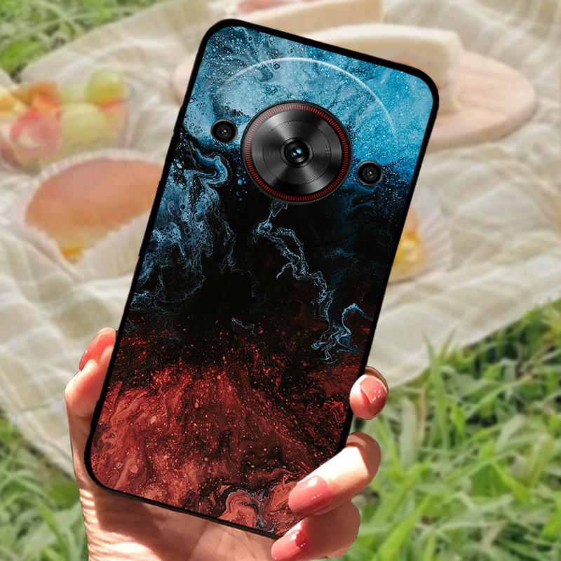 Чехол-бампер для ZTE Nubia Focus 5G, силиконовый, мягкий, с рисунком мрамора, черный, защитный