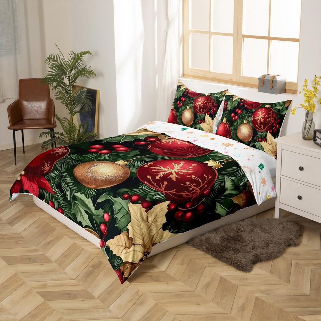 Christmas-themed Down Comforter Set Bedding Set 3-piece Duvet Cover Set