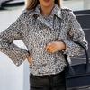 2025 New Autumn and Winter Women's Fashion Leopard Print Long Sleeve Short Jacket