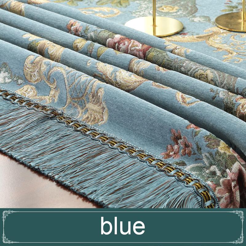 Европейская ретро обеденная скатерть с кисточкой, роскошная вышивка, покрытие для стола, цветок, элегантная скатерть, украшение для гостиной