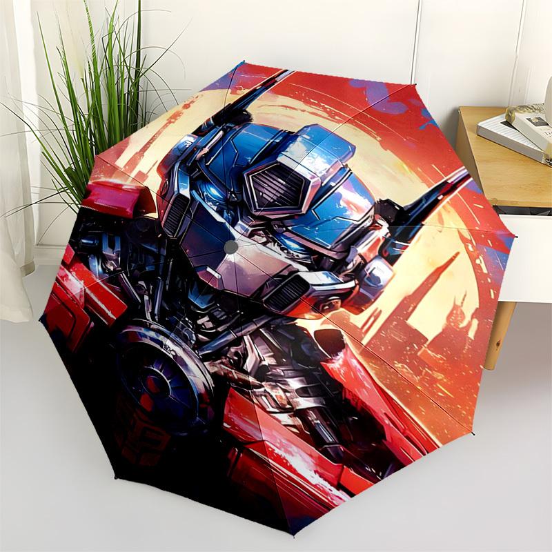 Transformer, Optimus Prime Themed Automatic Opening and Closing Umbrella, Compact Travel Umbrella, Lightweight and Portable, Suitable for Be