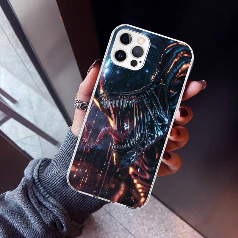 Cool A-Alien X-Xenomorph Phone Case For iPhone 17 Air 11 13 Mini 14 15 Plus 16 12 Pro Max 16E SE 7 8 Pattern Soft TPU Back Cover