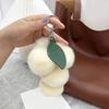 Plush Grape Keychain Fuzzy Faux Fur Car Bag Decoration Hanging Pendant with Metal Buckle Backpack