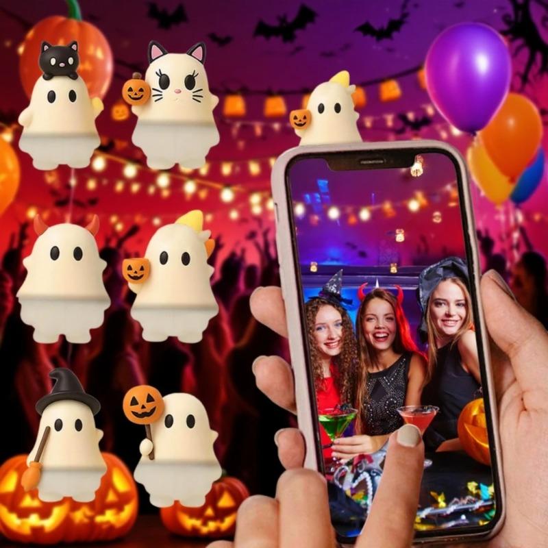 Ghostees Mystery Phone Buddy Halloween Ghost Phone Accessories Stick-on Cute Car Decor Rearview Mirror Dashboard Decorations