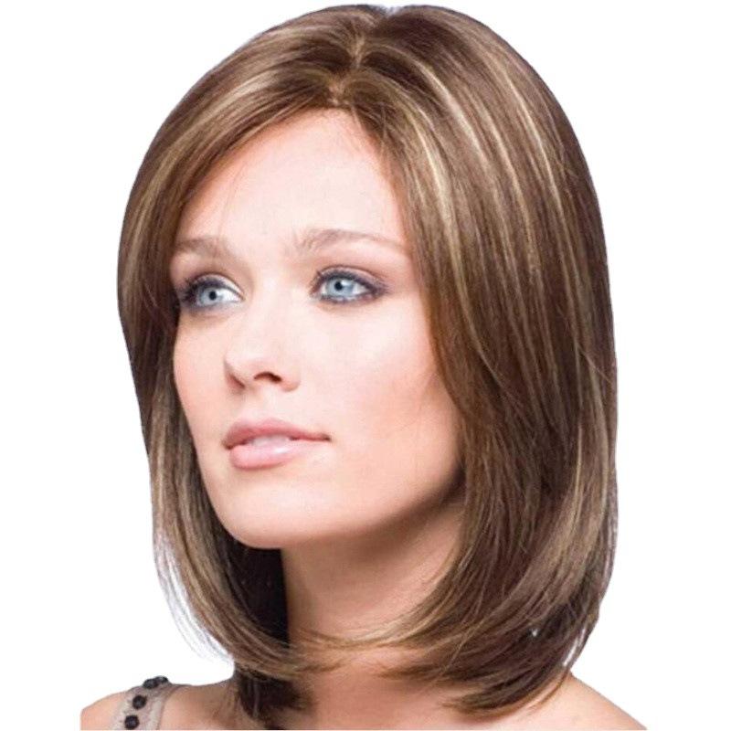 Женский градиентный короткий волнистый парик с розовой сеткой