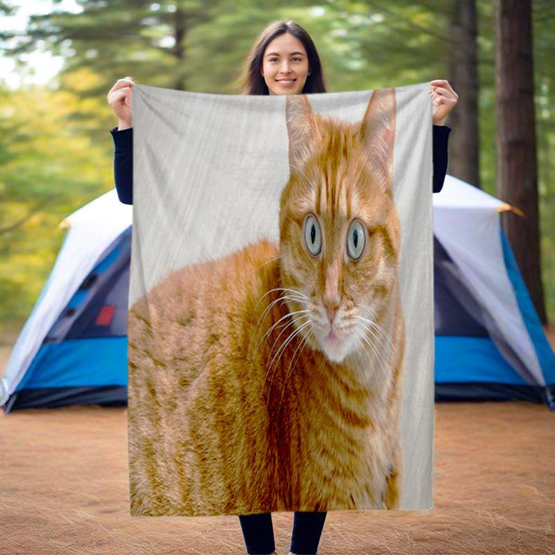 1pc Animals: catsand cows pattern blanket, all season lightweight home office outdoor nap multifunctional blanket
