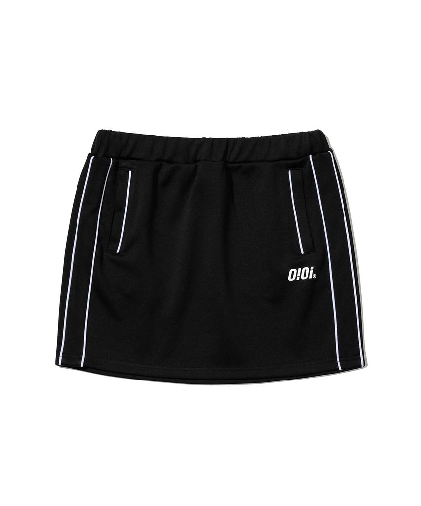 Oioi Collection Piping Track Skirt_Black